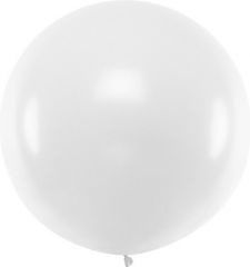 ballon rond 1m blanc 