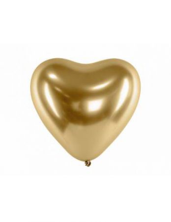 ballon glossy coeur gold x10 