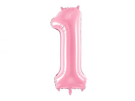 ballon alu chiffre 1 rose 