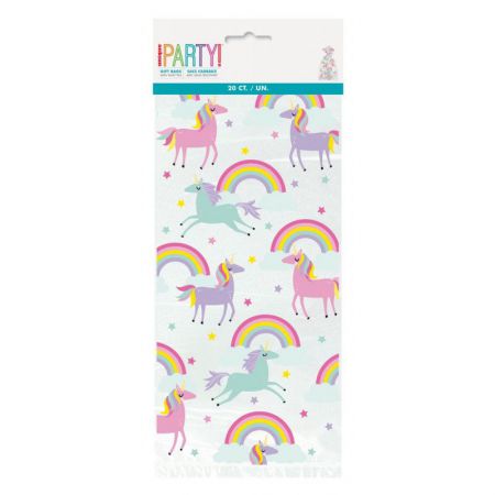 20 sachets cello arc en ciel licorne1 