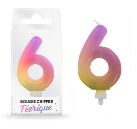 bougie feerique chiffre 6 