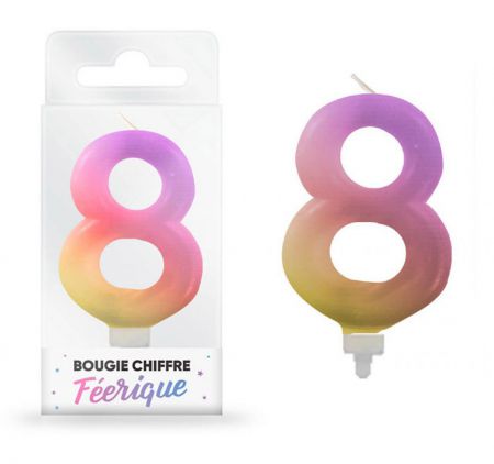 bougie feerique chiffre 8 