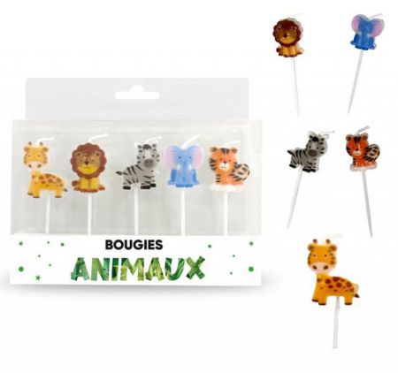 bougies pics animaux jungle 