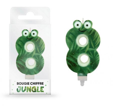 bougie jungle chiffre 8 