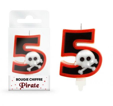 bougie pirate chiffre 5 