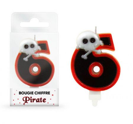 bougie pirate chiffre 6 