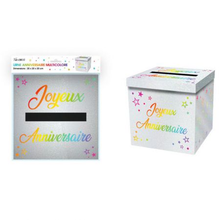 urne metallique anniversaire multicolore 