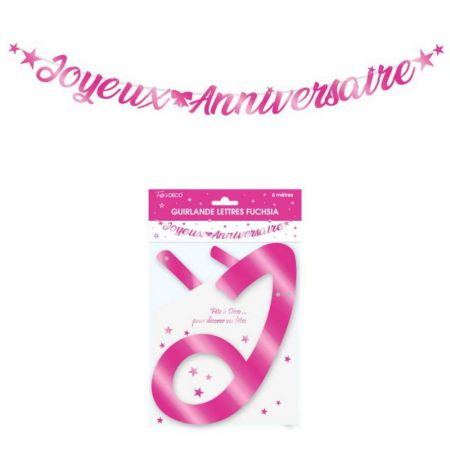 guirlande lettre metallique fuchsia 