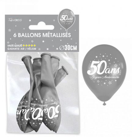 ballon anniversaire argent 50ans 