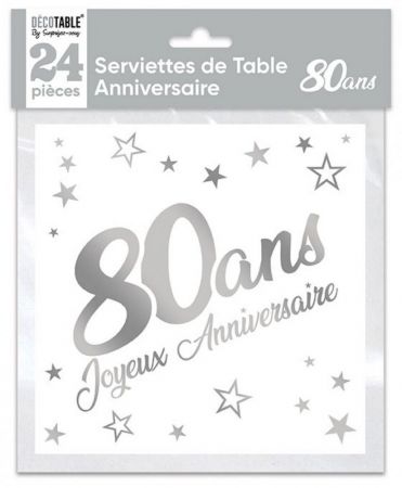 serviette argent 80 ans 