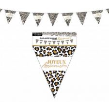guirlande fanion anniversaire leopard