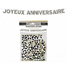 guirlande lettre anniversaire leopard