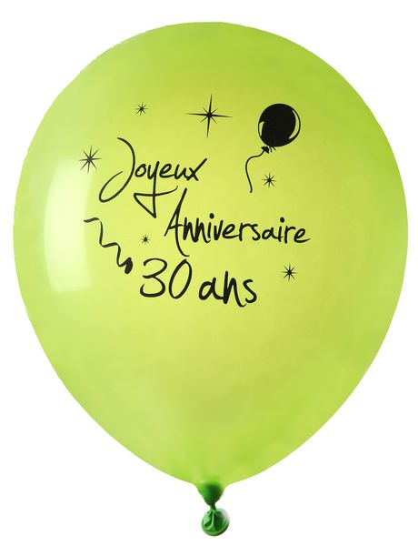 Ballon Anniversaire 30 ans Vert