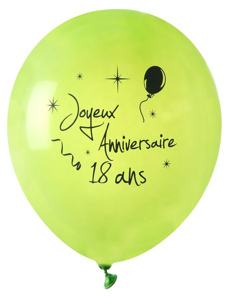 Ballon Anniversaire 18 Ans Vert Top Fete