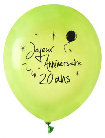Paquet de fête d'anniversaire de 20 ans Décoration Ballons pour