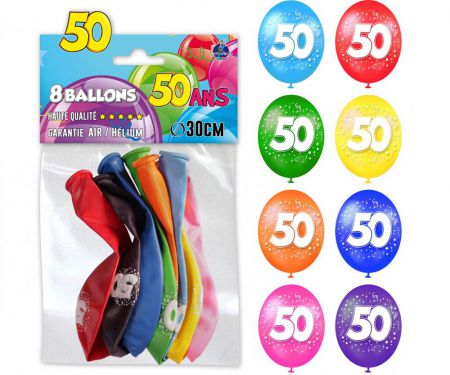 Ballon Anniversaire Multicolore 50 Ans Top Fete