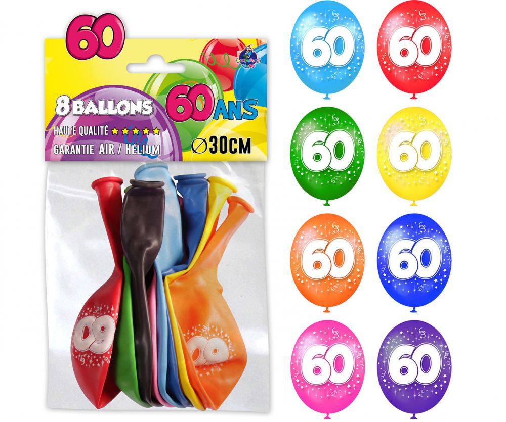 Ballon anniversaire 60 ans- Ballons - Décoration de salle