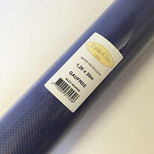 Rouleau Nappe Bleu Marine non-tissé, dim.1.20 x 10 m, effet tissu Airlaid  pour mariage cérémonie - Assiette - Creavea